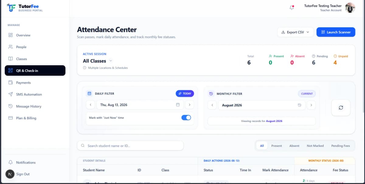 Attendance Screen
